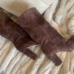 Ralph Lauren Brown Suede Heeled Boots